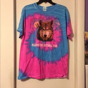 Tie dye Yellowstone wolf shirt